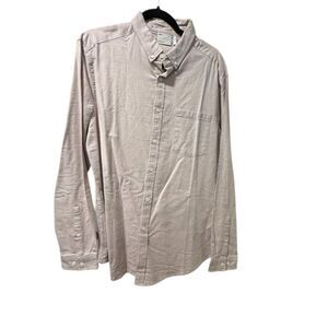 ASOS Men's Slim Fit Oxford Shirt Beige XL Long Sleeve Casual